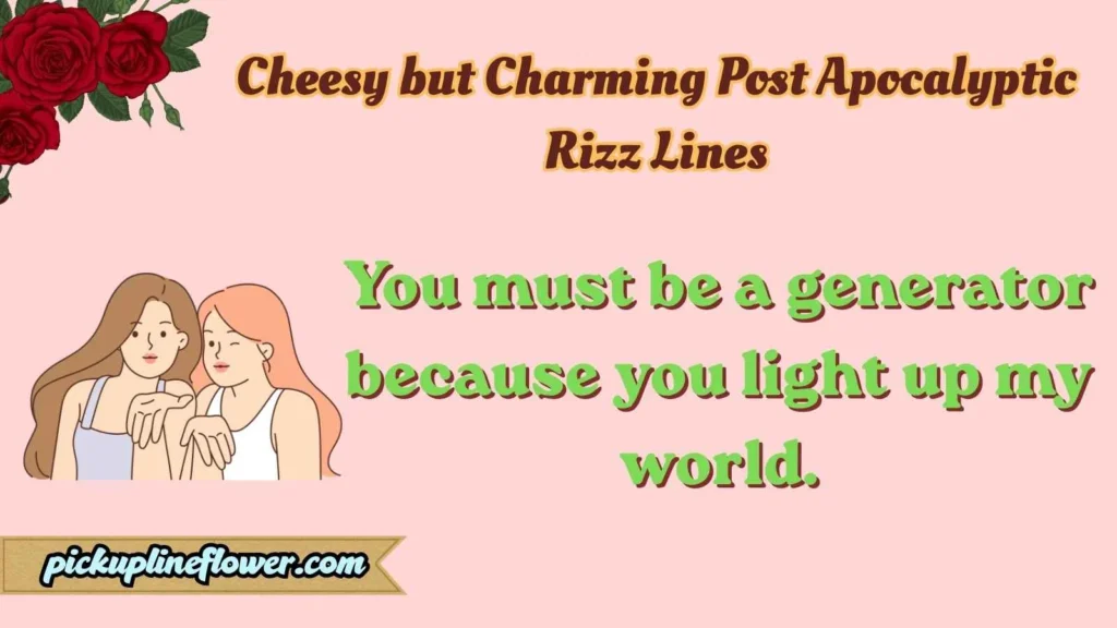 Cheesy but Charming Post Apocalyptic Rizz Lines